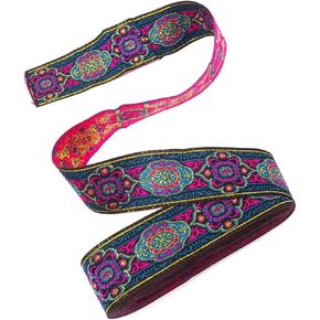 Honbay 7.6 Yard Vintage Jacquard Ribbon Emobridered Woven Ribbon Persian Floral Fabric Trim Fringe for DIY Sewing Clothing Embellishment Decorations (1.3 Inch)