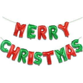 Merry Christmas Balloon Banner Christmas Balloons Decorations Christmas Foil Balloons for Christmas Party Decor Supplies