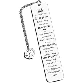 Christmas Bookmarks for Kids - Inspirational Bookmark to My Daughter Gifts, Stocking Stuffers for Daughter, 16th 18th 21st Birthday Gifts for Daughter, Valentines Day Wedding Gifts for Adult Daughter