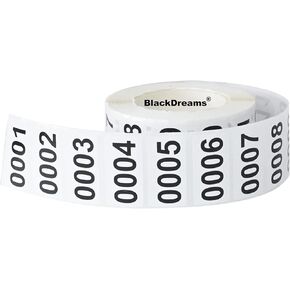 Consecutively Numbered Labels. Measure: 2"x1" PVC Material (Various Number Sequences Available) (1001-2000)