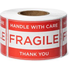 1000 pcs Fragile Handle with Care Stickers for Shipping 2x3 Inch Labels, 500/Roll (Pack of 2)