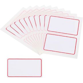M&G 100 Pcs Name Tag Stickers, Name Labels Stickers Waterproof Adhesive Labels Blank for Stuff-Daycare Supplies Bottle Clothes Fabric Folder Office Camp, 51x76mm, Red White