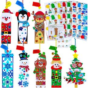 Winlyn 24 Sets Christmas Craft Kits Winter Crafts DIY Christmas Ornaments Decorations Craft Kits Festive Foam Stickers Christmas Arts and Crafts for Kids Holiday Home Classroom Activities Party Favors