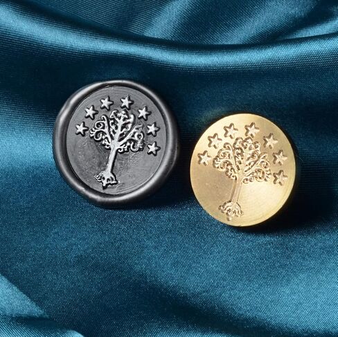 Wax Seal Stamp Kit, Tree of gondor Stamp with Vintage Wooden Handle for Wedding Envelopes Invitation Christmas Decoration (Tree of gondor Stamp) in Saudi Arabia