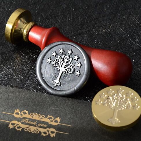 Wax Seal Stamp Kit, Tree of gondor Stamp with Vintage Wooden Handle for Wedding Envelopes Invitation Christmas Decoration (Tree of gondor Stamp) in Saudi Arabia