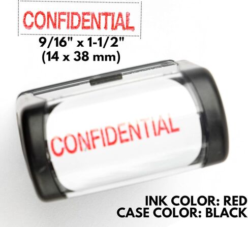 Self Inking Rubber Stamp, Refillable Red Ink Preinstalled - (9/16" x 1-1/2") (Confidential) in Saudi Arabia