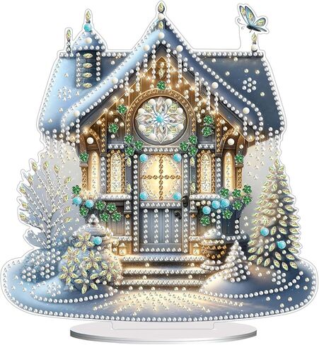 ARTopet DIY Diamond Desktop Ornaments Christmas Atmosphere Diamond Art Painting Single Sided Diamond Tabletop Ornaments Design Home Decor-House in Saudi Arabia