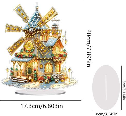 ARTopet DIY Diamond Desktop Ornaments Christmas Atmosphere Diamond Art Painting Single Sided Diamond Tabletop Ornaments Design Home Decor-House in Saudi Arabia