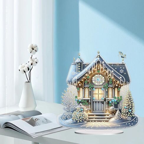 ARTopet DIY Diamond Desktop Ornaments Christmas Atmosphere Diamond Art Painting Single Sided Diamond Tabletop Ornaments Design Home Decor-House in Saudi Arabia