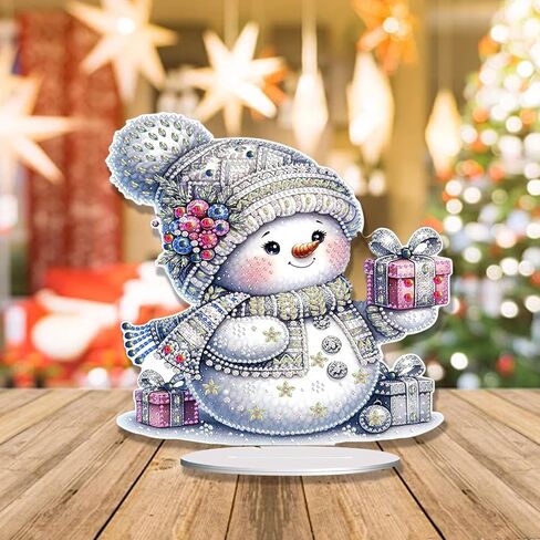 ARTopet DIY Diamond Desktop Ornaments Christmas Atmosphere Diamond Art Painting Single Sided Diamond Tabletop Ornaments Design Home Decor-House in Kuwait