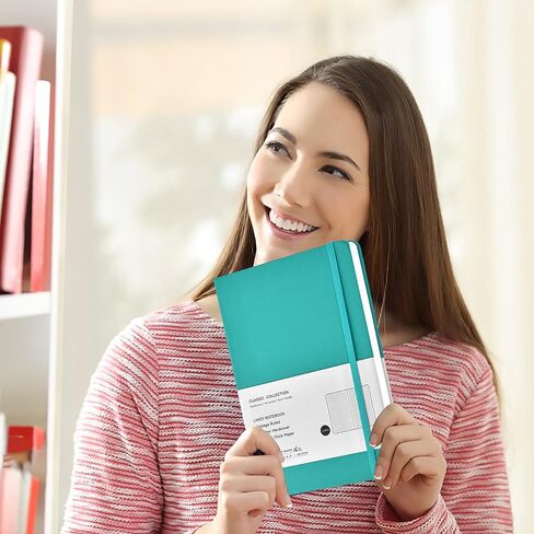 2 حزمة من دفاتر الملاحظات اليومية مقاس A5 من Coopay، دفاتر ملاحظات كلاسيكية مسطرة بالكلية، دفاتر يوميات مبطنة بالجلد، دفاتر يومية مبطنة بالجلد للمكتب والمنزل والأعمال التجارية، 8.3 × 5.5 بوصة، ورق سميك 100 جرام في المتر المربع، 160 صفحة (أزرق/أخضر) in Kuwait