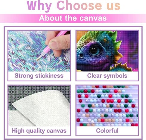 Dinosaur Diamond Painting Kits for Adults Beginners - Cartoon 5D Full Drill Round Diamond Art Kits Anime Dargon Diamond Dots Paintings with Diamonds Gem Art Picture Crafts Home Decor 12x16 inch in Saudi Arabia