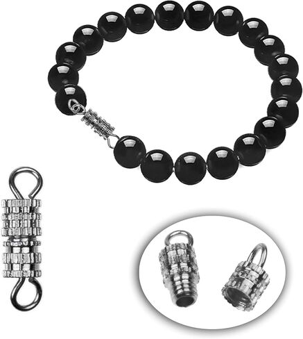 Eco-Fused 200x Barrel Screw Clasps - Use for Jewelry Making and Repair - Recommended Connector for DIY Necklaces, Bracelets, Anklets - 4 mm x 15 mm - Stainless Steel in Saudi Arabia
