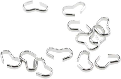 E-outstanding 120pcs Stainless Steel 8mm 3 Shape Quick Links Connectors Pendant Necklace Buckle Closure Connectors DIY Jewelry Accessories, Silver in Saudi Arabia