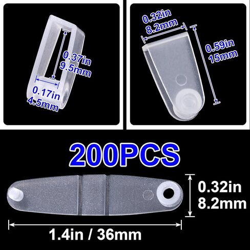 200Pcs Plastic Keychain Clips, Clear Keychain Connectors, Keychain Snap Clips, Little Tabs for Keys Rings, Card Holders, Luggage Tags, DIY Crafts, Jewelry Making in Kuwait