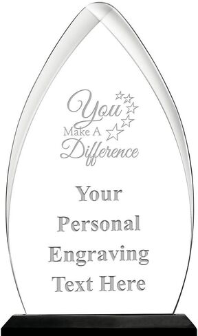 You Make A Difference Acrylic Award, 6.75" H Personalized Recognition Award with Custom Engraving Prime in Saudi Arabia