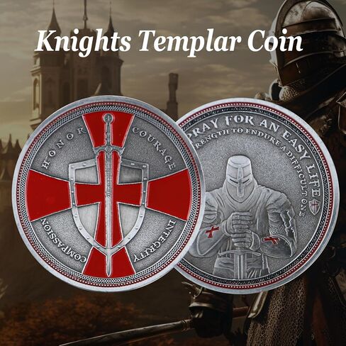 Knights Templar Challenge Coin Religious Coins Red Cross Challenge Coins Commemorative Gift in Saudi Arabia