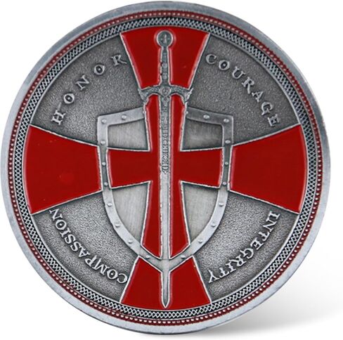 Knights Templar Challenge Coin Religious Coins Red Cross Challenge Coins Commemorative Gift in Saudi Arabia