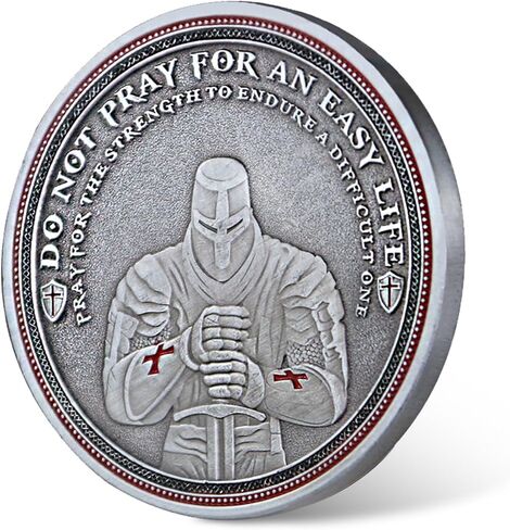 Knights Templar Challenge Coin Religious Coins Red Cross Challenge Coins Commemorative Gift in Saudi Arabia