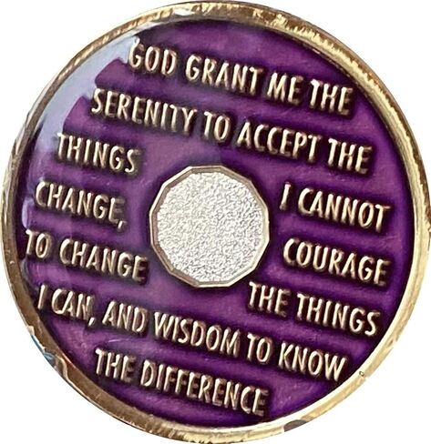 Ranger Industries 18 Month AA Medallion Metallic Purple Tri-Plate Sobriety Chip in Saudi Arabia
