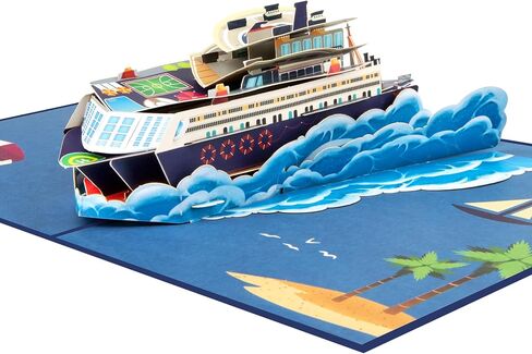 GREETING ART Cruise Ship Greeting Cards,Cruise Ship Pop Up Card,Retirement Card for Woman Men, Birthday Card for Men, Graduation Card, Anniversary Card,Fathers Day Card in Saudi Arabia