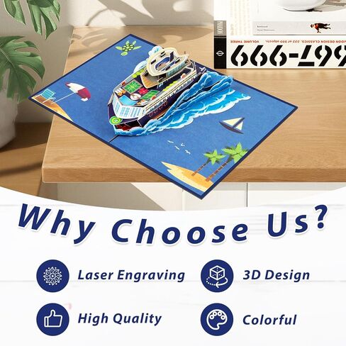 GREETING ART Cruise Ship Greeting Cards,Cruise Ship Pop Up Card,Retirement Card for Woman Men, Birthday Card for Men, Graduation Card, Anniversary Card,Fathers Day Card in Saudi Arabia