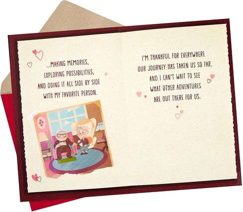Hallmark Valentines Day Card or Anniversary Card for Husband, Wife, Boyfriend, Girlfriend (Pixar Up, Life with You Is An Adventure) in Saudi Arabia