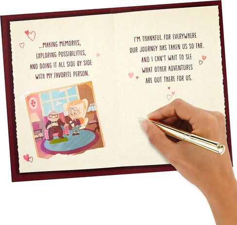 Hallmark Valentines Day Card or Anniversary Card for Husband, Wife, Boyfriend, Girlfriend (Pixar Up, Life with You Is An Adventure) in Saudi Arabia