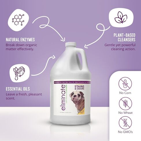 Health Extension Eliminate Enzymatic Stain & Odor Remover, 128 Oz - Natural Ingredients, Safe for Pets & People, Effective on Carpets, Hard Floors, and Pet Bedding in Saudi Arabia