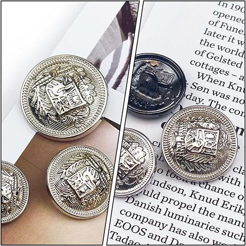 Wakauto 30 Piece Antique Metal Buttons with Round Shaped, 25mm/1 in Blazer Button Set Vintage Sewing Buttons for Coats Jacket DIY Craft (Black) in Kuwait