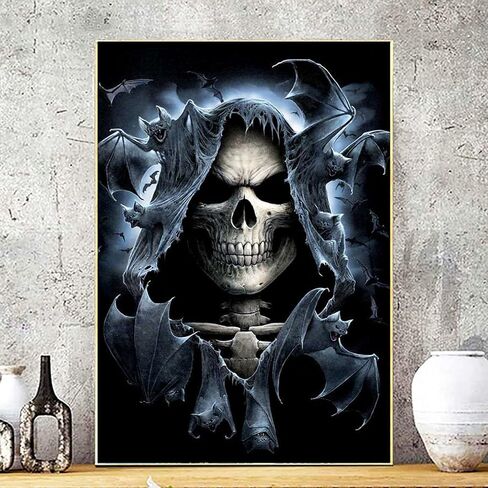 YIMORE 5D DIY Diamond Art Painting Kits for Grim Reaper Bats 14X20 inches for Adults Kids，Full Round Drill Crystal Rhinestone Embroidery for Home Wall Decor in Kuwait