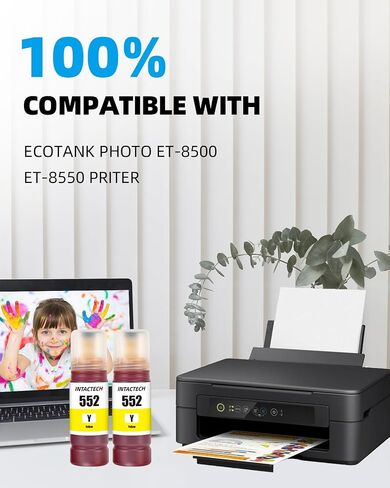 Compatible with T552 552 T552120-S Photo Black Work for ET-8550 ET-8500 Printer (2-Pack, 70 ml) in Saudi Arabia