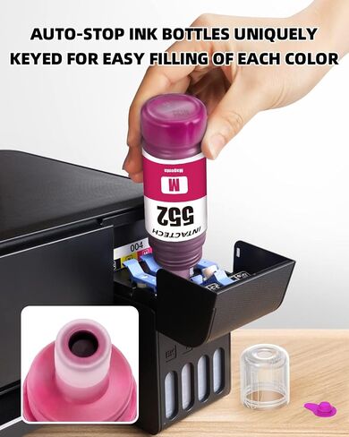 Compatible with T552 552 T552120-S Photo Black Work for ET-8550 ET-8500 Printer (2-Pack, 70 ml) in Saudi Arabia