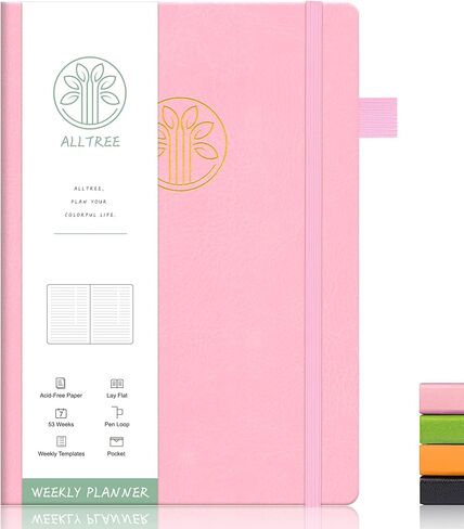 مخطط أسبوعي غير مؤرخ، دفتر الأهداف الأسبوعية، مخطط قائمة المهام الأسبوعية، مخطط الأهداف الأسبوعي مع متتبع العادة، مخطط منظم أسبوعي، 53 أسبوعًا، وردي (5.5 بوصة × 8.5 بوصة) in Kuwait