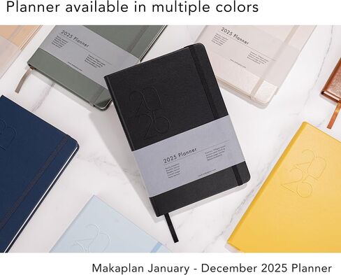 2025 Planner (Blue) Soft-touch PU Leather Yearly Agenda, Ribbon Page Marker, Dated Planner for 2025, 8.1 x 5.9 Inches Smudge-Free Paper, Monthly, Weekly & Daily Layout with Bookmark & Elastic Closure in Saudi Arabia