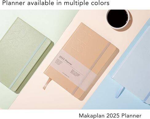 2025 Planner (Blue) Soft-touch PU Leather Yearly Agenda, Ribbon Page Marker, Dated Planner for 2025, 8.1 x 5.9 Inches Smudge-Free Paper, Monthly, Weekly & Daily Layout with Bookmark & Elastic Closure in Saudi Arabia
