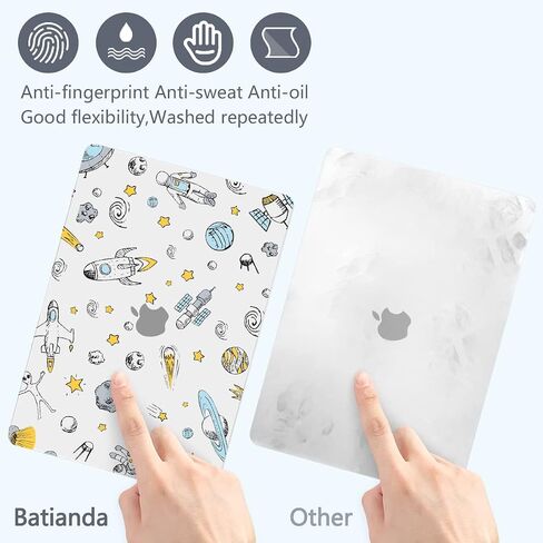 Batianda Designed Case for New MacBook Pro 13-inch M2 2022 Release Model A2338 Upgrade Hard Ultra Thin Protective Shell Anti-Dirty with Keyboard Cover & Screen Protector, Black Marble in Saudi Arabia