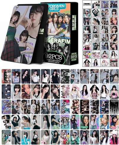 92Pcs (60 Lomo Cards+ 32 stickers) for LESSERAFIM Photocards Set FEARNOT Fans Gift for Boys and Girls (UNFORGIVEN) in Saudi Arabia
