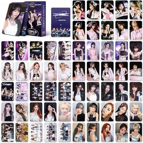 92Pcs (60 Lomo Cards+ 32 stickers) for LESSERAFIM Photocards Set FEARNOT Fans Gift for Boys and Girls (UNFORGIVEN) in Saudi Arabia
