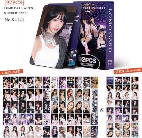 92Pcs (60 Lomo Cards+ 32 stickers) for LESSERAFIM Photocards Set FEARNOT Fans Gift for Boys and Girls (UNFORGIVEN) in Saudi Arabia