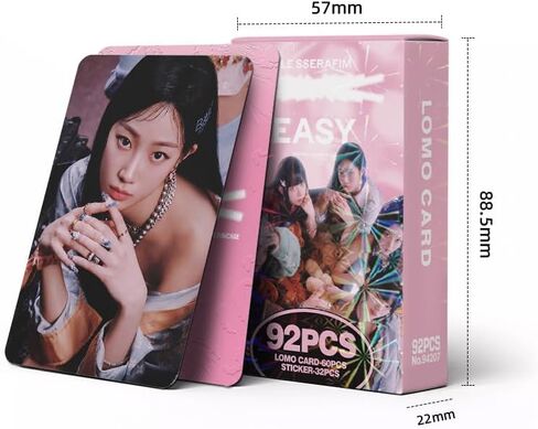 92Pcs (60 Lomo Cards+ 32 stickers) for LESSERAFIM Photocards Set FEARNOT Fans Gift for Boys and Girls (UNFORGIVEN) in Saudi Arabia