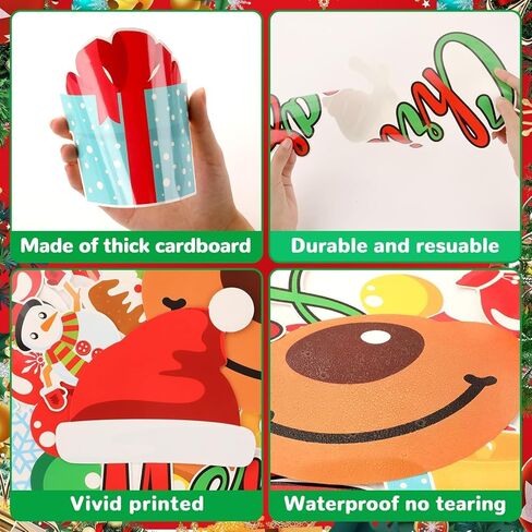 Christmas Bulletin Board Set Classroom Decorations Large Christmas Elk Cutouts Merry Christmas Wall Decals Xmas Elk Snowflakes Paper-Cuts for Christmas Party School Nursery Classroom Home Decor in Kuwait