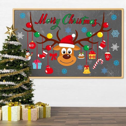 Christmas Bulletin Board Set Classroom Decorations Large Christmas Elk Cutouts Merry Christmas Wall Decals Xmas Elk Snowflakes Paper-Cuts for Christmas Party School Nursery Classroom Home Decor in Kuwait