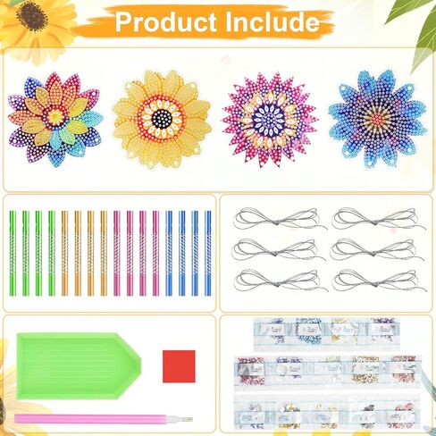 EEEKit الماس الفن الرياح الرنين، DIY Suncatcher الماس اللوحة شنقا زخرفة للحديقة الخارجية ساحة الفناء الشرفة in Kuwait