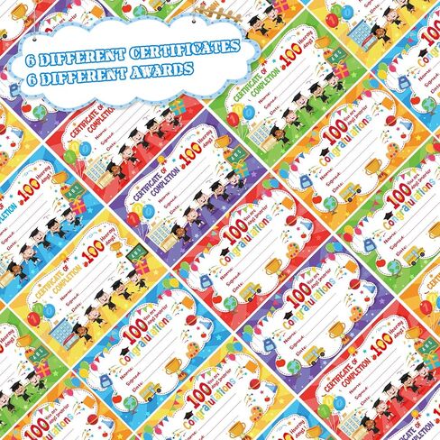 100th Day of School Kit Teacher Favor Kit Include Pencils, Color Pages, Certificates, Certificate of Merit and Glasses for Kids 100 Days of School Celebration Party Favors School Supplies (120 Pcs) in Saudi Arabia