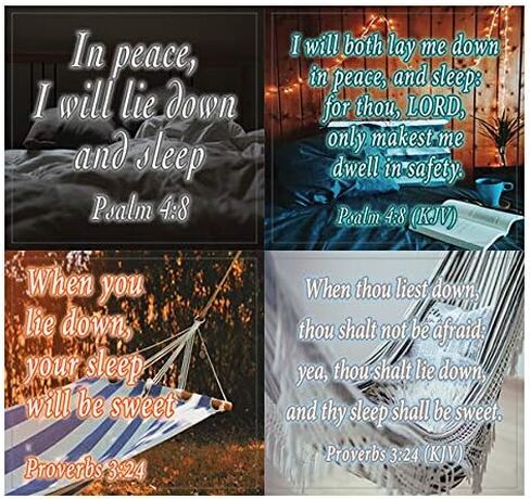 NewEights Bible Verses to Help You Sleep Stickers (5 Sheet) - Total 60 pcs (5 x 12pcs) Individual Small Size 2.1 x 2 Inches, Waterproof, Unique Designs, Great Variety Colorful Stickers in Kuwait