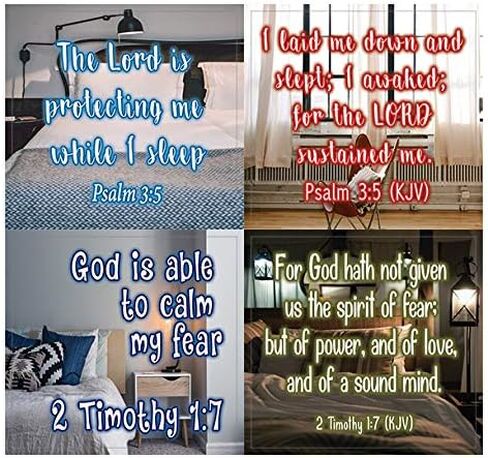 NewEights Bible Verses to Help You Sleep Stickers (5 Sheet) - Total 60 pcs (5 x 12pcs) Individual Small Size 2.1 x 2 Inches, Waterproof, Unique Designs, Great Variety Colorful Stickers in Kuwait