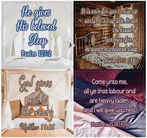 NewEights Bible Verses to Help You Sleep Stickers (5 Sheet) - Total 60 pcs (5 x 12pcs) Individual Small Size 2.1 x 2 Inches, Waterproof, Unique Designs, Great Variety Colorful Stickers in Kuwait