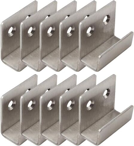 10Pcs Brushed Stainless Steel Picture Frame Fixing Brackets Hooks Ceramic Tile Display Hanging Code U-Shaped Hangers (Inner Width 0.79"/20mm) in Saudi Arabia