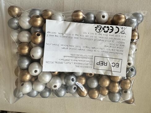 DAHI 450pcs 10mm Gold,Silver,White Three Color Round Wood Beads for DIY Craft, Jewelry Making(450pcs 10mm) in Saudi Arabia